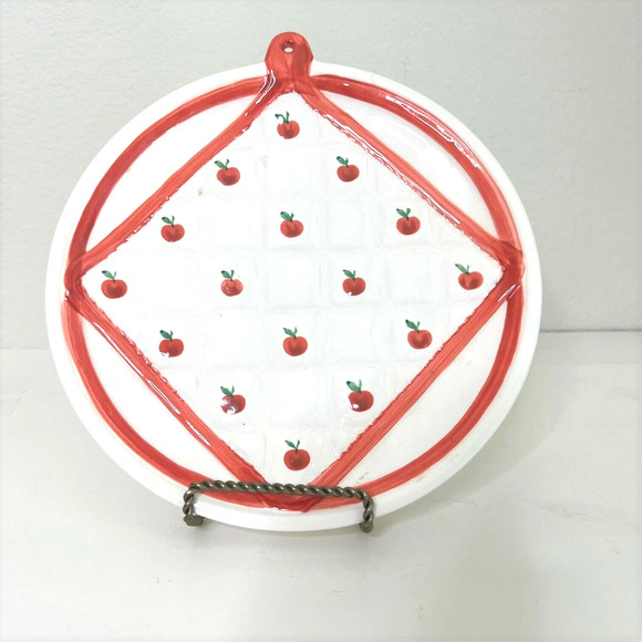 Sigma Tastesetter Wall Decor Plate Potholder with Apples Japan VTG Cottagecore - Picture 3 of 5